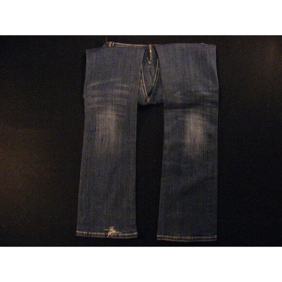 LA Idol USA Womens Jeans Blue Low-Rise Distress 1 Bootcut Flare Rhinestone - Picture 4 of 11